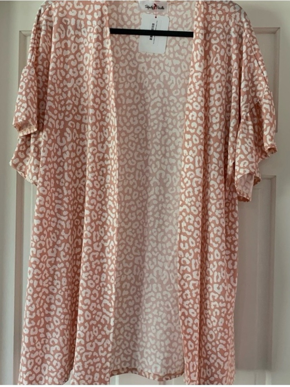 Pink Leopard Print Open Front Tunic